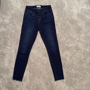 JBD- Just Black Denim Womens Raw Hem Button Fly High Rise Jeans, size 26